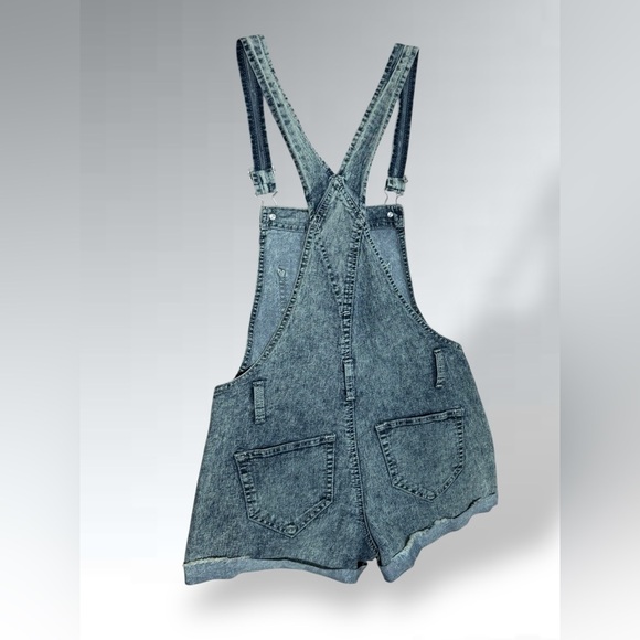 Denim Overall Shorts by NO BO Size 3-5 Relaxed Fit - Picture 3 of 14